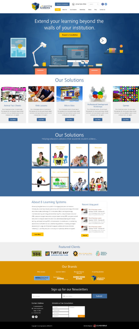 Education Web Design E Learning Systems Lms Website