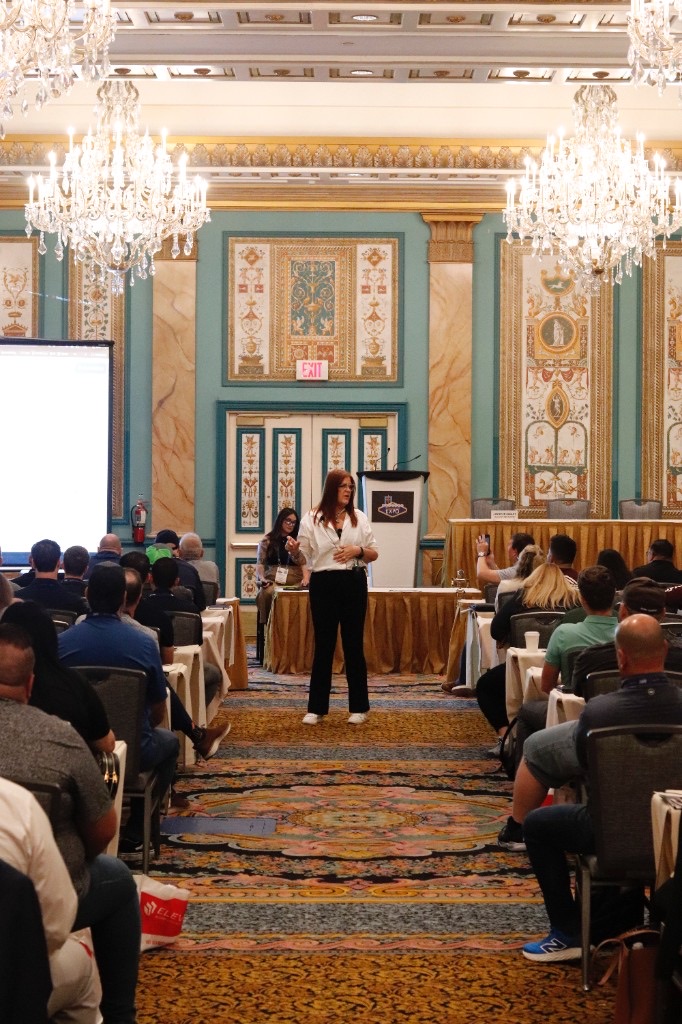 Jennifer Bagley leading the AI conversation from the stage
