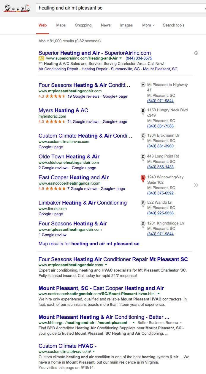 heating and air mt pleasant sc