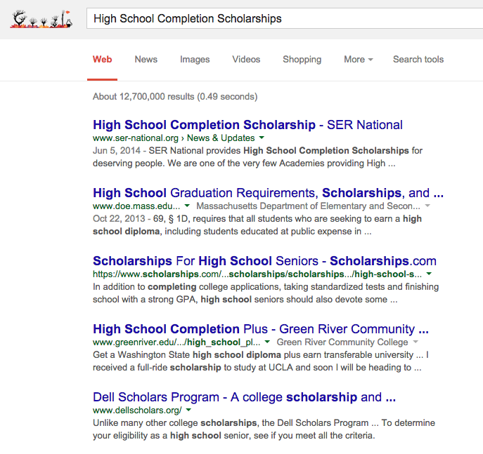 High School Completion Scholarships