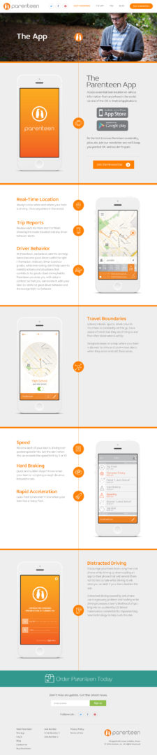 Start Up Website Design: Parenteen "The App"