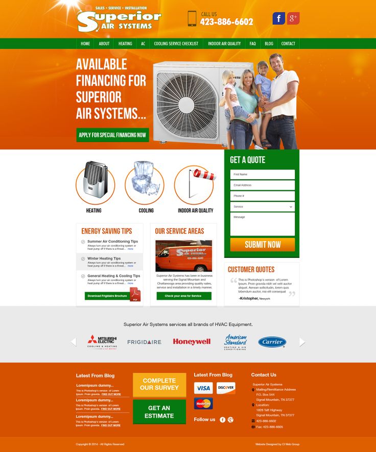 HVAC Web Designs: Superior Air Systems