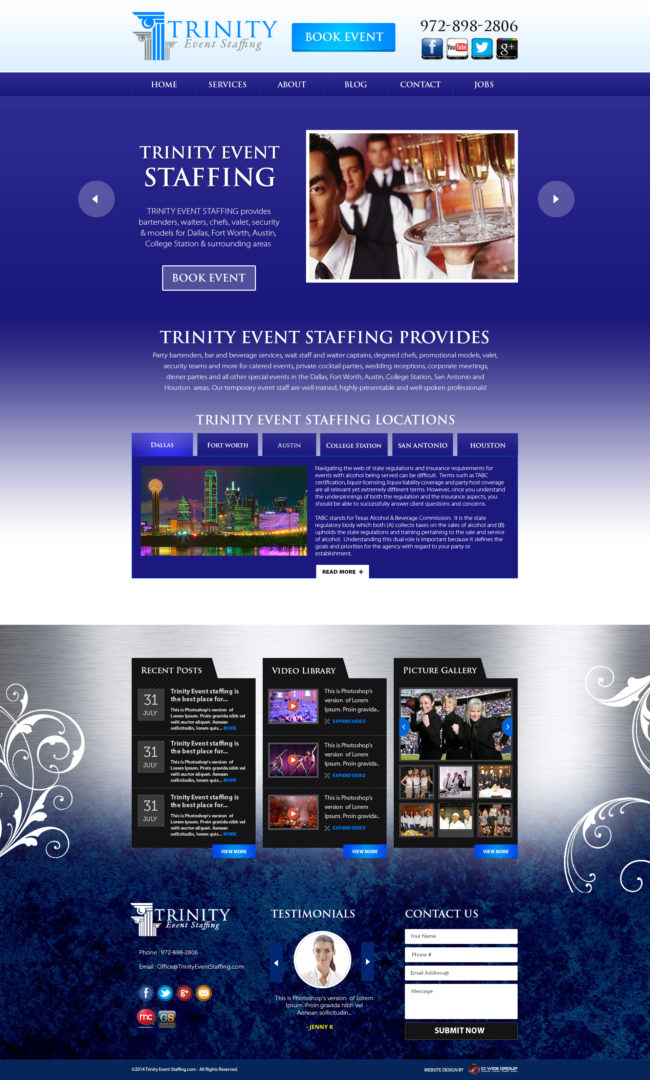 Trinity Events Staffing Web Design
