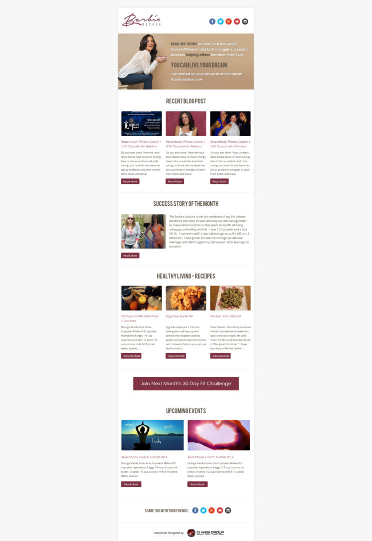 Email Newsletter Design Barbie Decker