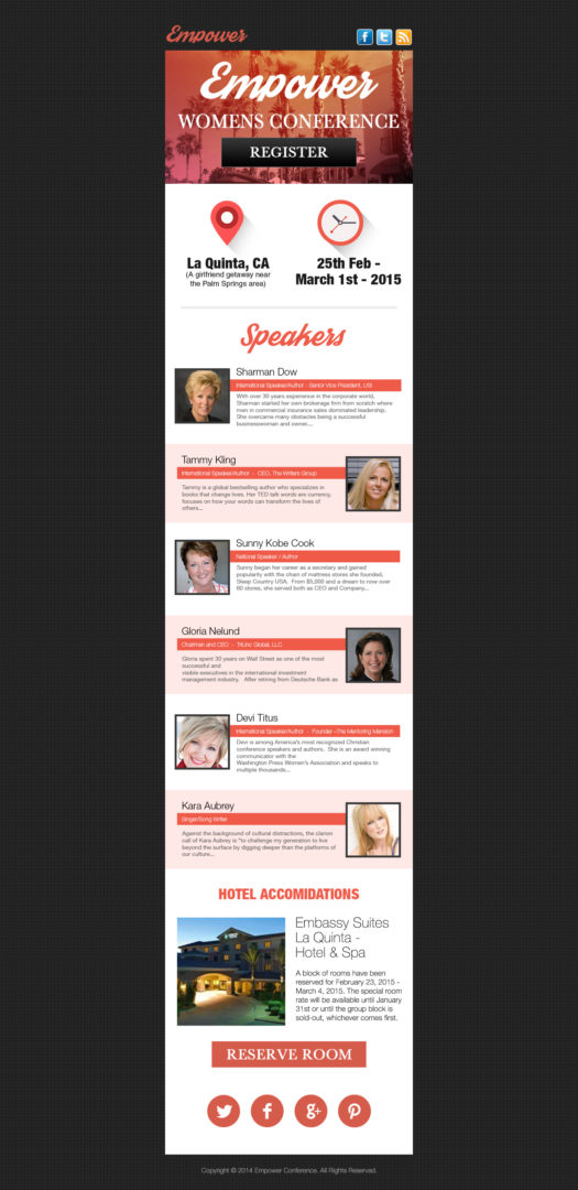Custom Newsletter Design: Empower Womens Conference