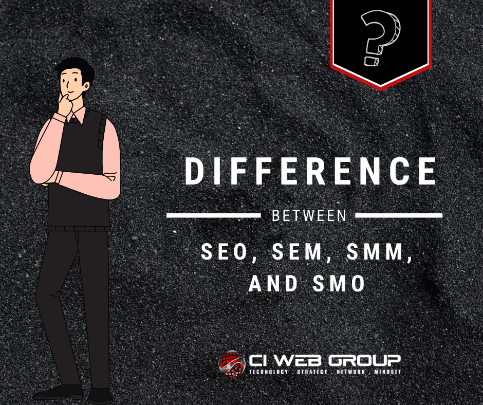 Differences between SEO, SEM, SMM, and SMO